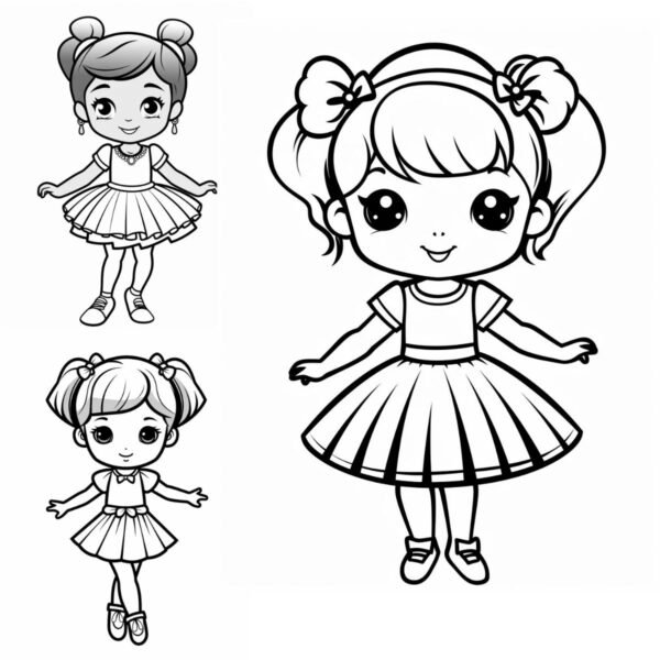 Kawaii Balerina Coloring Book