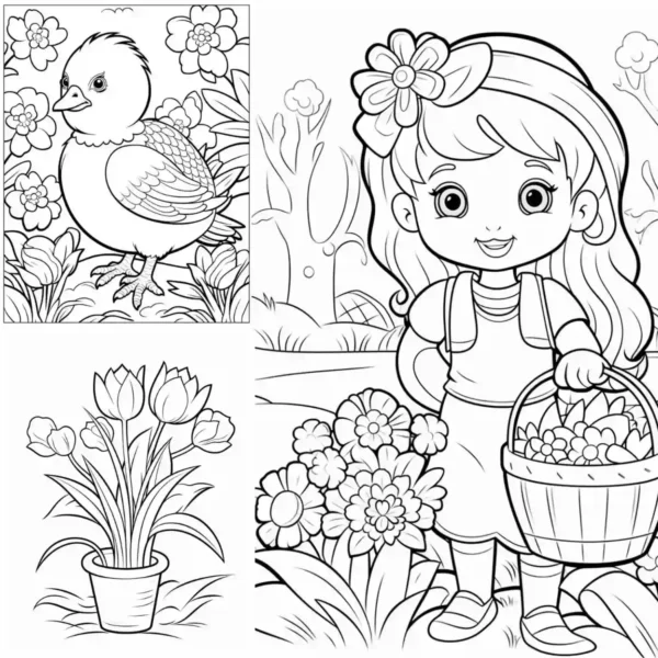 Spring Coloring Book PDF Printable for kids - Image 3