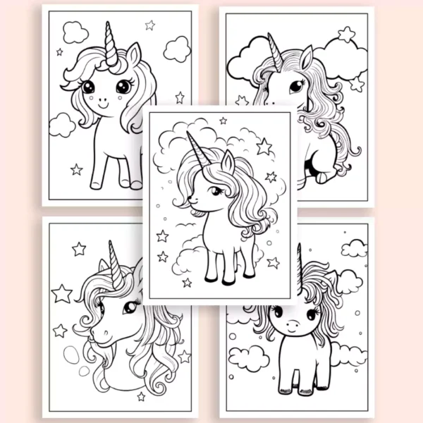 Unicorn Coloring Pages for Kids