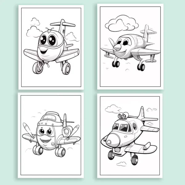 Airplane Coloring Pages for Kids 3 to 10 Years